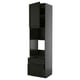 METOD / KNIVSHULT High cabinet f built-in appliances, black-grey/Lerhyttan black stained, 60x60x240 cm