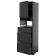 METOD / KNIVSHULT High cabinet f built-in appliances, black-grey/Nickebo matt anthracite, 60x60x200 cm
