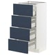METOD kitchen cabinet with 4 blue axstad drawers.