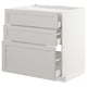 METOD grey kitchen cabinet, classic design, storage drawers, self-closing.