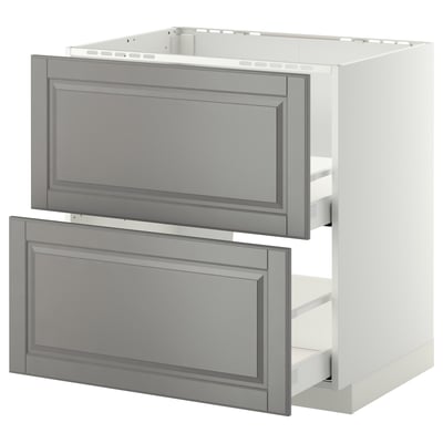 Gray METOD cabinet with 2 drawers, steel & particleboard.