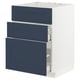METOD / MAXIMERA Base cab f sink+3 fronts/2 drawers, white Axstad/matt blue, 60x60 cm