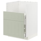 Green METOD kitchen unit with smooth drawer, modern design.