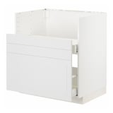 White ikea METOD kitchen cabinet, rectangular, with single smooth drawer and crafted look.