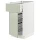 METOD kitchen cabinet, green, white, modern design, removable door, wire baskets.