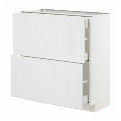 METOD kitchen cabinet: white, rectangular, two drawers, sleek design.