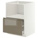 METOD / MAXIMERA Base cabinet f built-in appliances, white/Voxtorp high-gloss dark grey-brown, 60x60 cm