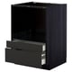 METOD modern kitchen unit: matt black drawers, metal & wood framework, 3 drawers.