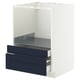 METOD kitchen unit: white frame, blue drawers, two shelves, modern design.