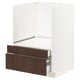 METOD / MAXIMERA Base cabinet f combi micro/drawers, white/Sinarp brown, 60x60 cm