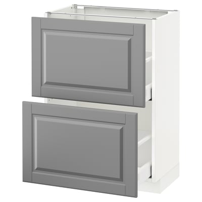 METOD kitchen cabinet, grey, rectangular, two drawers, modern design.
