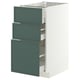 METOD / MAXIMERA Base cabinet with 3 drawers, white/Aspudden dark grey-green, 40x60 cm