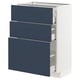 A white ikea METOD kitchen unit with blue drawers, featuring a modern design with smooth running drawers.