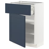 Navy blue drawer and door on white METOD kitchen cabinet.
