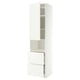 METOD / MAXIMERA Hi cab f micro w door/2 drawers, white/Aspudden matt white, 60x60x240 cm