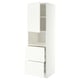 METOD / MAXIMERA Hi cab f micro w door/2 drawers, white/Aspudden matt white, 60x60x200 cm
