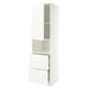 METOD / MAXIMERA Hi cab f micro w door/2 drawers, white/Aspudden matt white, 60x60x220 cm