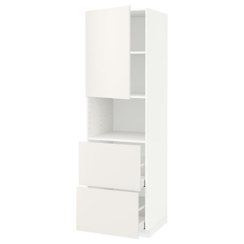 White METOD kitchen unit, 3 sections, modern design.