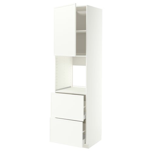 METOD / MAXIMERA Hi cab f ov w dr/2 frnts/2 hi drwrs, white/Aspudden matt white, 60x60x220 cm