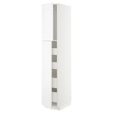 White METOD kitchen cabinet with adjustable shelves and modern design.