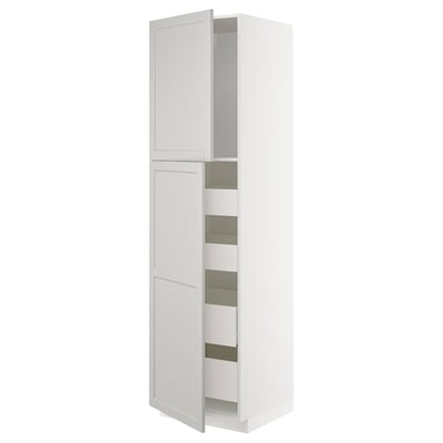 White ikea METOD kitchen cabinet with 2 doors & adjustable shelves.