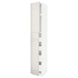 White METOD kitchen cabinet, glossy finish, rectangular, modern design.