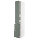 METOD kitchen unit with grey-green doors, single door, two drawers, three shelves, modern design.