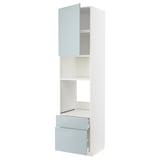 Modern METOD kitchen unit with glossy blue-grey kallarp doors, drawer with self-close.