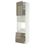 Modern dark grey-brown METOD kitchen unit with sleek design, integrated handles, sturdy frame, adjustable shelf, and dampers.