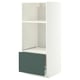 METOD / MAXIMERA High cab for oven/micro w drawer, white/Aspudden dark grey-green, 60x60x140 cm