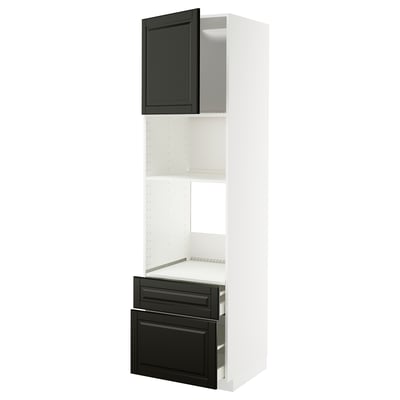 METOD kitchen unit, white & black, open shelf, cupboard, modern design.