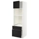 Ikea METOD kitchen unit, white with black drawers and doors, wooden finish.