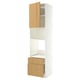 IKEA METOD kitchen unit in oak and white with drawers and open shelves.