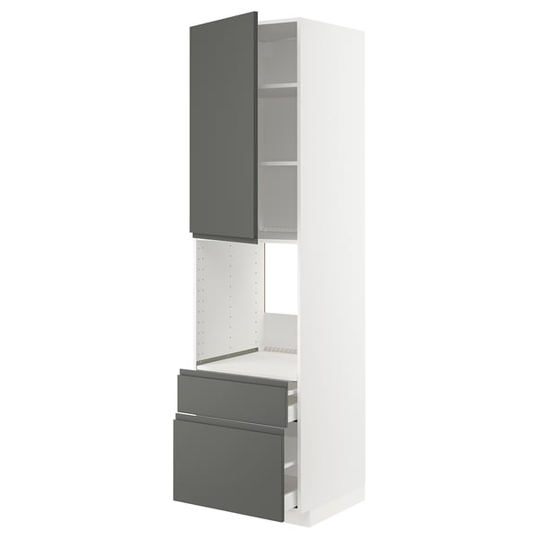 METOD kitchen unit, grey, sleek modern design with top and bottom compartments, grey handles.
