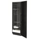 Elegant black wooden cabinet with adjustable shelves and drawers, featuring a modern design.