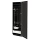 Modern black kitchen cabinet with adjustable shelves & pull-out drawer. METOD system, sleek design.