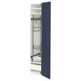 A blue METOD kitchen unit with pull-out shelves and a white interior. It a modern design with smooth-running drawers and adjustable shelves.