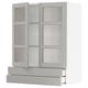 White METOD kitchen unit with glass doors and drawers, traditional design.