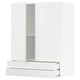 White METOD kitchen unit with drawers and cabinet.