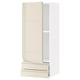 Modern kitchen cabinet in glossy beige with sleek design and smooth drawer.