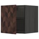 METOD cabinet: dark brown, wood pattern, two shelves, square shape, modern design.