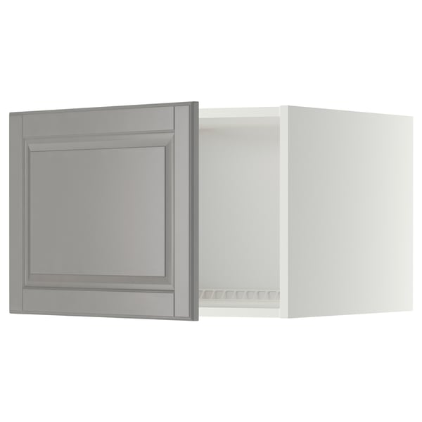 Soft grey METOD kitchen cabinet, square with beveled edges.