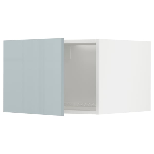 Modern kitchen cabinet: METOD with kallarp high-gloss grey-blue doors.