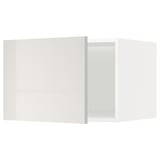 Modern white cabinet with high gloss finish, square shape, and sleek design. Ideal for kitchens with a contemporary aesthetic.