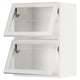 White METOD kitchen cabinet with two glass doors.