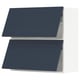 Blue kitchen cabinets, modern design, two doors.