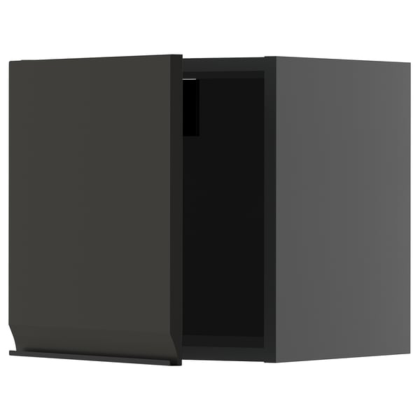 Modern black kitchen cabinet, rectangular shape, sleek design, part of METOD system.