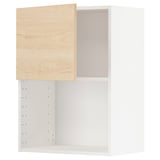 White and wood METOD kitchen cabinet, adjustable shelf, modern design.