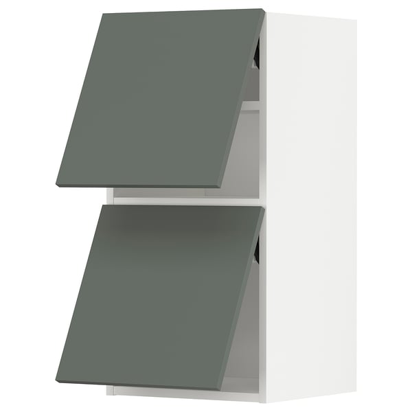 Modern kitchen units: METOD in grey-green, flat design with sleek edges.