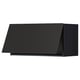 Modern black kitchen shelf, sleek design, horizontal rectangular shape.